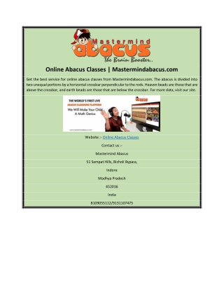 Online Abacus Classes