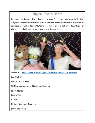 Photo Booth Service For Corporate Events Los Angeles  Rusticcharmbooth.com
