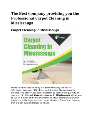 Hire the Cost-Effective Services for Carpet Cleaning in Mississauga