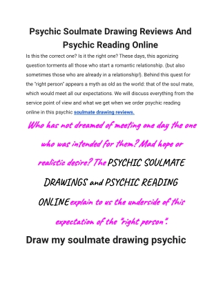 Psychic Soulmate Drawing Reviews And Psychic Reading Online