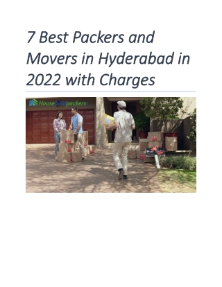 7 Best Packers and Movers in Hyderabad in 2022 with Charges