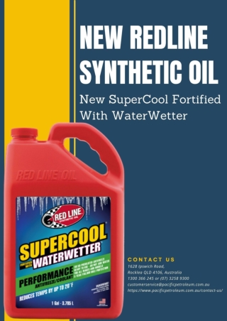 New Redline Synthetic Oil New SuperCool Fortified With WaterWetter