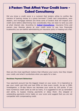 3 Factors That Affect Your Credit Score - Cubed Consultancy-converted