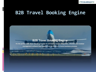 B2B Travel Booking Engine