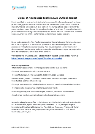 2021 D-Amino Acid Industry Global Analysis Report