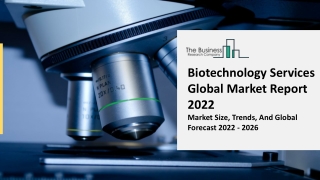 Biotechnology Services Market Size, Outlook, Key Drivers Report To 2031