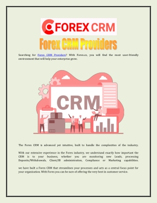 Forex CRM Providers