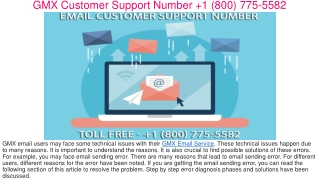 GMX Customer Service Number  1 (800) 775-5582