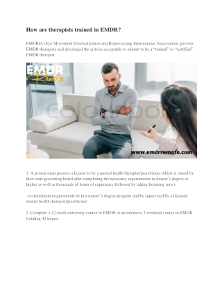 How are therapists trained in EMDR?