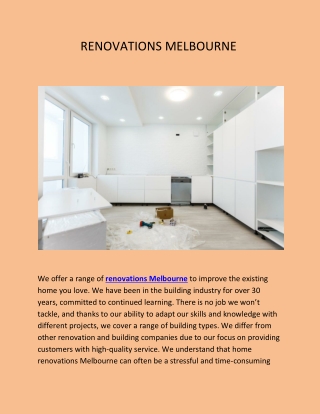 RENOVATIONS MELBOURNE