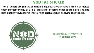 NOD TAC STICKER