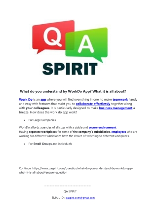 What do you understand by WorkDo App