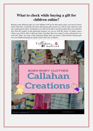 What to check while buying a gift for children online