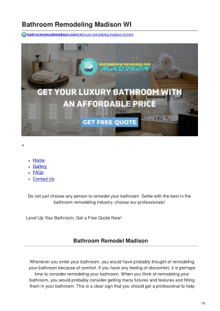 bathroom remodeling madison wi