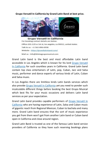 Grupo Versatil In California