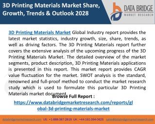 3D Printing Materials Market Share, Analysis, Statistics, Revenue, Growth