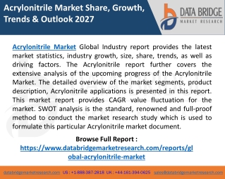 Acrylonitrile Market – Industry Trends and Forecast to 2027