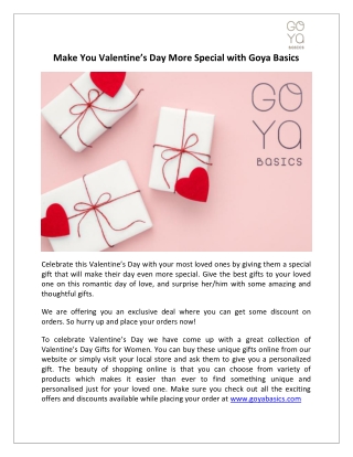 Make You Valentine’s Day More Special with Goya Basics