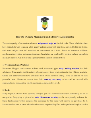 How Do I Create Meaningful and Effective Assignments