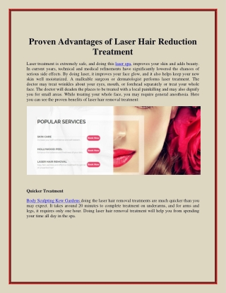 Proven Advantages of Laser Hair Reduction Treatment