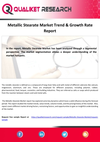 Global Metallic Stearate Market Size, Trends & Growth .
