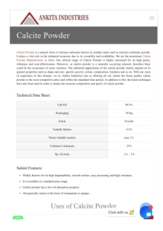 Best quality Calcite Powder