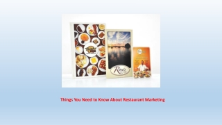 Things You Need to Know About Restaurant Marketing