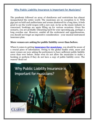 Why Public Liability Insurance is Important for Musicians?