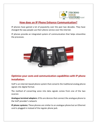 How does an IP Phone Enhance Communication?