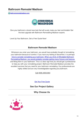 Bathroom remodel madison