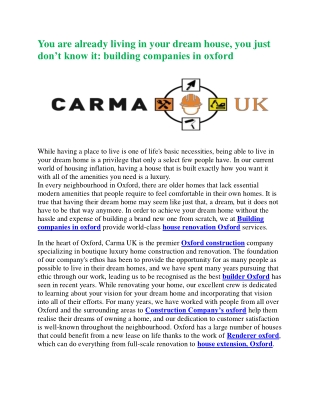 building companies in oxford