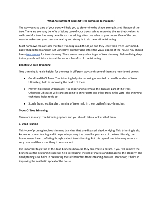 What Are The Different Types Of Tree Trimming Techniques? PDF.docx