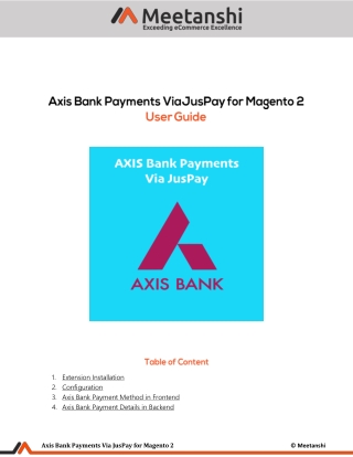 Magento 2 Axis Bank Payment Gateway