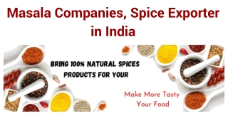 Masala Companies, Spice Exporter in India