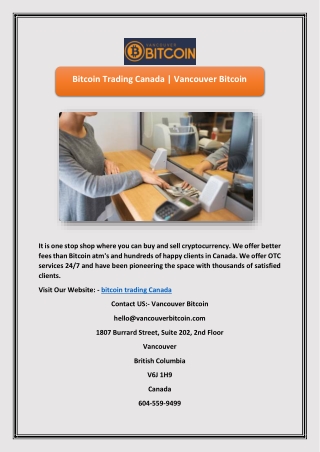 Bitcoin Trading Canada | Vancouver Bitcoin