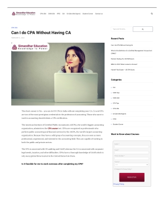 Can I do CPA Without Having CA