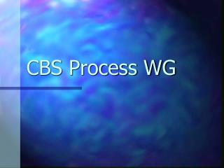 CBS Process WG