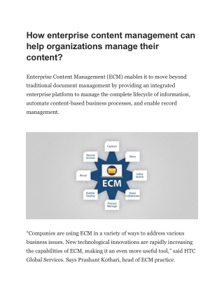 How enterprise content management can help organizations manage their content
