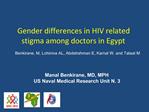 Gender differences in HIV related stigma among doctors in Egypt