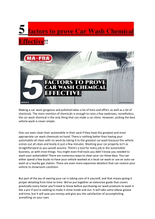 5 factors to prove Car Wash Chemical Effective-full-pdf-by-mafraindia