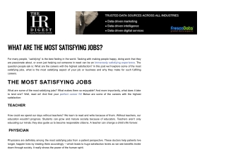 Jobs That Are Both Satisfying and Pay Well