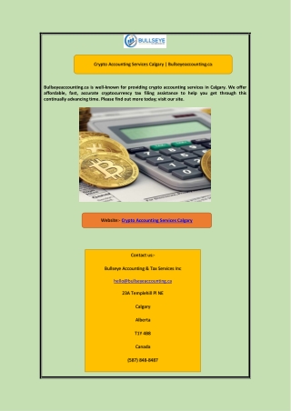 Crypto Accounting Services Calgary