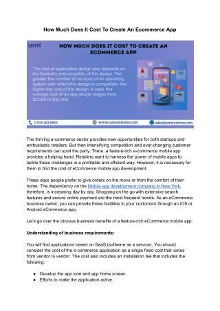How Much Does It Cost To Create An Ecommerce App