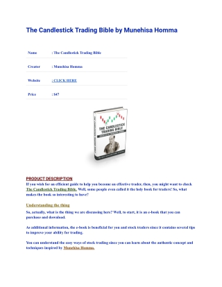 The Candlestick Trading Bible by Munehisa Homma