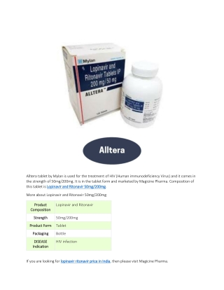 Alltera tablet by Mylan