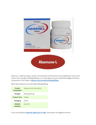 Abamune L Tablet by Cipla