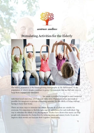 Stimulating Activities for the Elderly