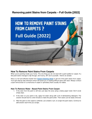 Removing paint Stains from Carpets – Full Guide [2022]