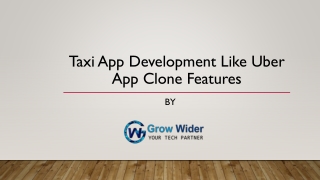 Taxi Booking App Development Like Ola Uber App