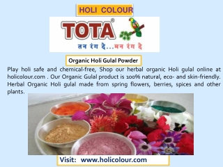 Play Safe holi with Organic Gulal